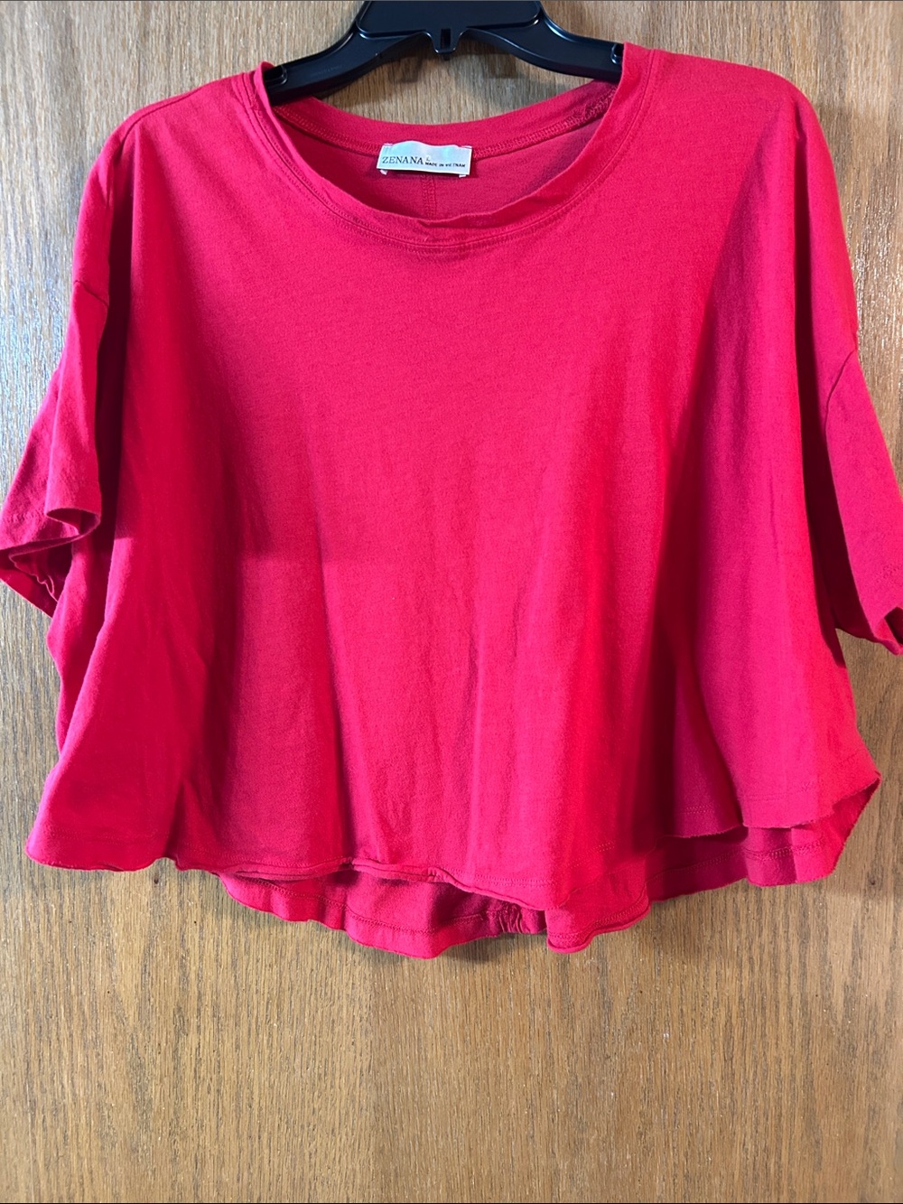 Zenana Large Red Boxy Crop Top